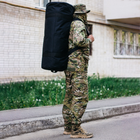 Рюкзак-сумка баул військова, армійський баул Оксфорд чорний 100 л тактичний баул з клапаном. - зображення 2