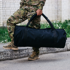 Рюкзак-сумка баул військова, армійський баул Оксфорд чорний 100 л тактичний баул з клапаном. - зображення 5
