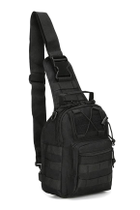 Военный рюкзак тактический Eagle M02B Oxford 600D через плечо 6 литров Black - изображение 2
