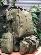 Военно-тактический рюкзак 60 л с дополнительнми подсумками 4в1 олива - изображение 2