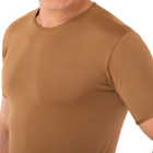 Летняя футболка мужская компрессионная тактическая Jian 9193 размер M (46-48) Хаки (Бежевая) материал сoolmax - изображение 2
