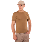 Летняя мужская футболка компрессионная тактическая Jian 9193 размер 3XL (54-56) Хаки (Бежевая) материал сoolmax - изображение 5