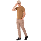 Летняя футболка мужская компрессионная тактическая Jian 9193 размер M (46-48) Хаки (Бежевая) материал сoolmax - изображение 4