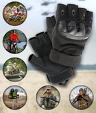 Перчатки мужские тактические с открытыми пальцами и усиленным протектором 4624 XXL Черный - изображение 1