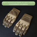 Тактичні рукавички із закритими пальцями Рукавички для військових TACTICAL Поліестер Кожзам Хакі (BC-8795) XL - зображення 3