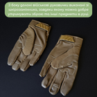 Тактичні рукавички із закритими пальцями Рукавички для військових TACTICAL Поліестер Кожзам Хакі (BC-8795) XL - зображення 4