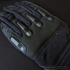 Тактичні рукавички із закритими пальцями Рукавички для військових TACTICAL Поліестер Кожзам Чорний (BC-8795) XL - зображення 7