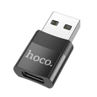 Перехідник HOCO USB To Type-C female adapter UA17 |3A, USB2.0| черный