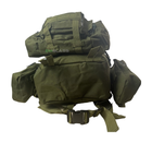 Рюкзак Тактичний армійський EM55G на 55 літрів Зелений Олива з підсумками та кріпленням MOLLE Військовий похідний GS-4441 - зображення 13