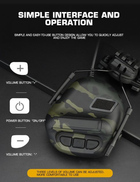 Наушники тактические активные с микрофоном Wosport HD-11-BK черные 1 пара - изображение 10