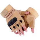 Тактические беспалые перчатки митенки, Песочный, М - изображение 1