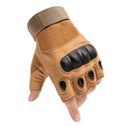 Тактические беспалые перчатки митенки, Песочный, М - изображение 2