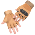 Тактические беспалые перчатки митенки, Песочный, М - изображение 6
