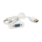 Адаптер HDMI-VGA з аудіовиходом 10 см білий 4K/2K підтримка звуку Q250