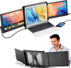 OFIYAA портативный монитор для ноутбука, 12" с двойным дисплеем Full HD 1080P с USB-A/TYPE-C/HDMI для всех ноутбуков/ПК/Mac/Chrome с экраном 13"–16". [ Класс энергоэффективности A]