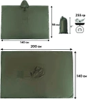 Водонепроницаемый дождевик (пончо) с капюшоном и карманом E-Tac CS-YY02 Green - изображение 4