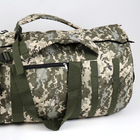 Баул рюкзак тактический водонепроницаемый трехслойный 120л Пиксель - изображение 3