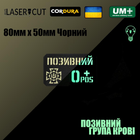 Шеврон на липучке Laser Cut UMT Фамилия / Позывной, группа крови, знак подразделения, размер 80х50 мм Люминисцентный (светиться в темноте) / Чёрный - изображение 2