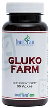Харчова добавка Invent Farm Gluko Farm 60 капсул Регулює рівень цукру (5907751403232) - зображення 1