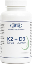 Харчова добавка Jantar Вітамін K2 MK7 200 мкг D3 2000 90 капсул (5907527950403) - зображення 1