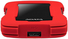 Жорсткий диск ADATA Durable HD330 1TB AHD330-1TU31-CRD 2.5" USB 3.1 External Red - зображення 3