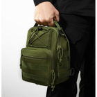 Тактична сумка однолямковий рюкзак тактичний слінг, зсу, поліції, нацгвардії. Хакі - зображення 4