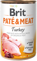 Вологий корм Brit паштет та м'ясо з індичкою для собак 400г (8595602557479) - зображення 1