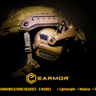 Тактические активные наушники Earmor M32 MOD 3 с креплением чебурашка на шлем койот - изображение 3
