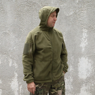 Флісова тактична кофта. Куртка флісова з капюшоном Шерман олива розмір 60 (926) - изображение 1