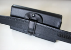 Чехол на ремень, пояс кобура поясной кожаный c карманами для телефона, черный (KG-8922) - изображение 5
