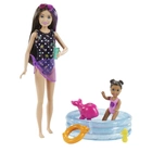 Zestaw z lalkami Barbie Opiekunka Barbie Basen GRP39 (887961909609) - obraz 1