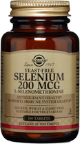 Selen, Solgar (selenometionina), selen, bez drożdży, 200 mcg, 100 tabletek (0033984025578) - obraz 1