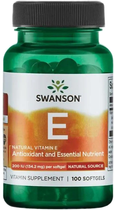 Харчова добавка Swanson Натуральний вітамін Е 200 МО 100 капсул (87614011363) - зображення 1
