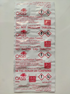 Таблетки для дезінфекції води Oasis 25л (167 mg NaDCC - 10 таблеток / 250 літрів)
