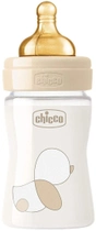 Chicco Original Touch szklana butelka do karmienia z lateksowym smoczkiem 0m+ 150 ml beżowy (27710.30) - obraz 1