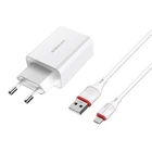 Зарядний пристрій Borofone BA21A Micro QC 3.0A 18W White