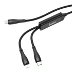Кабель USB Hoco U102 Super 100W 2 in1 Type-C to Type-C+Lightning Чорний