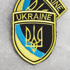 Шеврон на липучке Тризуб UKRAINE 6,5х8 см - зображення 4