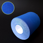 Широкий кінезіо тейп стрічка пластир для тейпування спини коліна шиї 7,5 см х 5 м ZEPMA tape Синій (4863-7) - зображення 3
