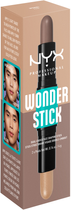 Rozświetlacz NYX Professional Makeup Wonder Stick Dual Face Highlight & Contour 02 universal light 2x4 g (0800897100025) - obraz 1
