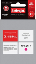 Картридж Activejet Supreme для Canon CLI-551M Magenta (ACC-551MN) - зображення 1