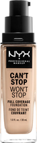 Рідка тональна основа NYX Professional Makeup Can`t Stop Won`t Stop 24-Hour 04 Light ivory 30 мл (800897157197) - зображення 2