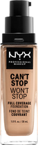 Рідка тональна основа NYX Professional Makeup Can`t Stop Won`t Stop 24-Hour 10.5 Medium buff 30 мл (800897181178) - зображення 2