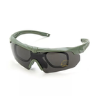 Захисні тактичні окуляри ESS Crossbow Polarized з 3 лінзами та діоптрією Олива - зображення 1