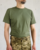 Футболка оливковая хлопок, военная армейская тактическая летняя для ТРО ВСУ НГУ оливковая XXL - изображение 4
