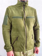 Военная флисовая кофта на молнии Garment Factory оливковая Флиска ВСУ флисова куртка с карманами РАЗМЕР 56 3XL - изображение 2