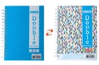 Записная книга блокнот Buromax DOUBLE A6 96 л клетка тверд.обл. на пружине голубой (BM.24671101-14)