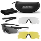 Баллистические, тактические очки ESS Crossblade со сменными линзами: Прозрачная/Smoke Gray/Hi-Def Yellow. Цвет оправы: Черный. - изображение 1