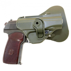 Жесткая полимерная поясная поворотная кобура IMI Defense для пистолетa Макарова (ПМ) под правую руку. - изображение 4