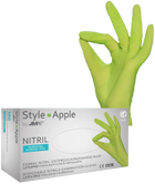 Перчатки нитриловые Ampri Style Apple неопудренные Размер XS 100 шт Зеленые (4044941008516) - изображение 1